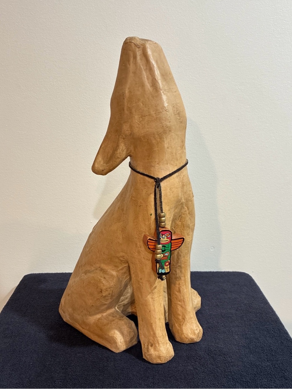 Southwest Howling Coyote/Dog Southwestern-Santa Fe Totem Necklace/Collar 17.5”